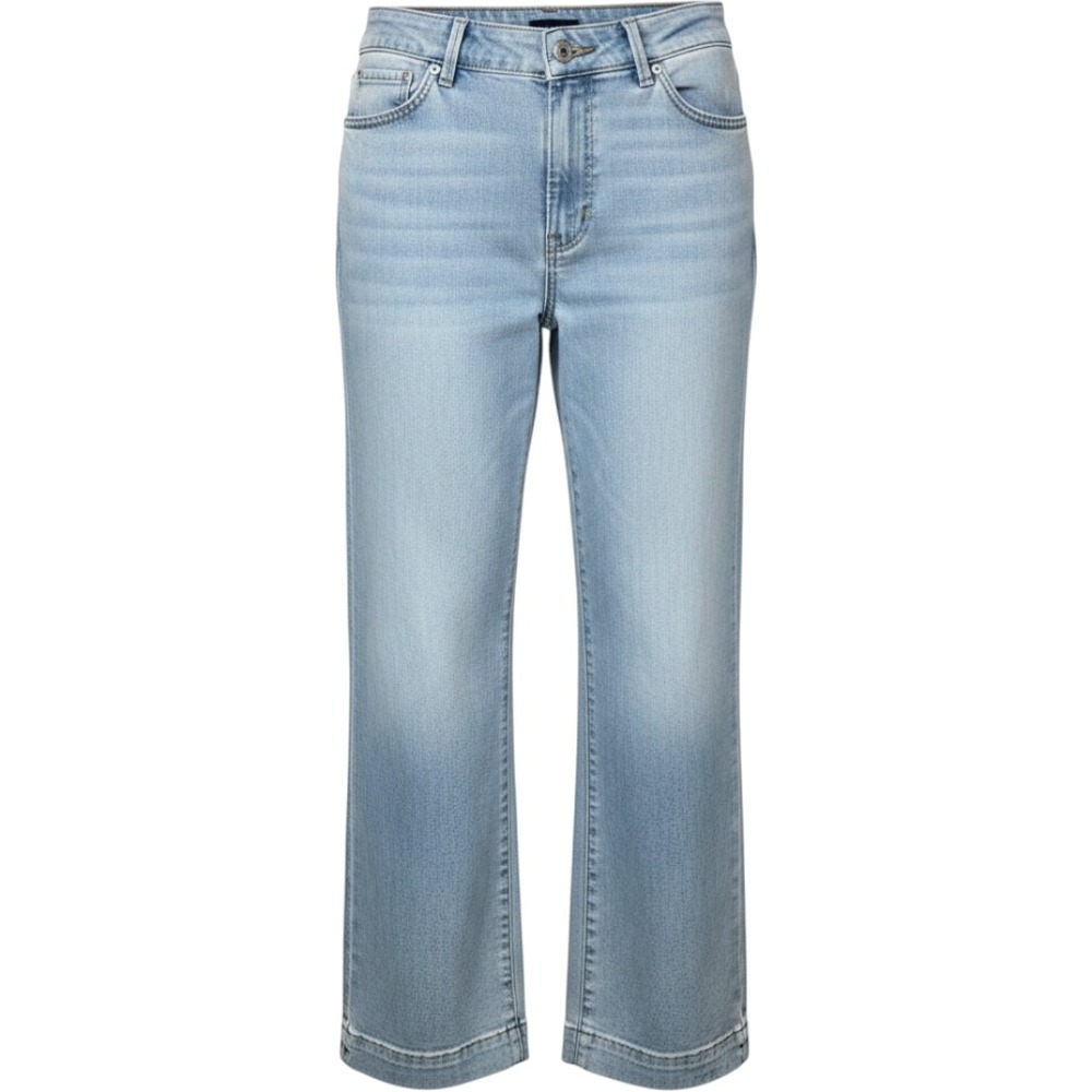 J.Jill Denim Light Wash Wide Leg Long Jeans Womens Size 10 High Rise Blue